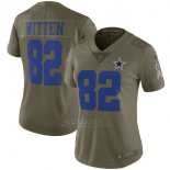 Camiseta NFL Limited Mujer Dallas Cowboys 82 Witten 2017 Salute To Service Verde