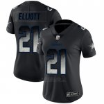 Camiseta NFL Limited Mujer Dallas Cowboys Elliott Smoke Fashion Negro