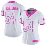 Camiseta NFL Limited Mujer New England Patriots 54 Dont'a Hightower Blancorosa Stitched Rush Fashion
