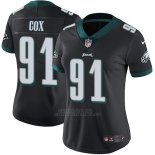 Camiseta NFL Limited Mujer Philadelphia Eagles 91 Gox Negro