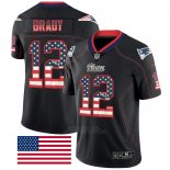 Camiseta NFL Limited New England Patriots Brady Rush USA Flag Negro