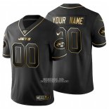 Camiseta NFL Limited New York Jets Personalizada Golden Edition Negro