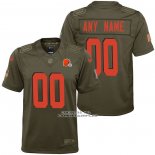 Camiseta NFL Limited Nino Cleveland Browns Personalizada Salute To Service Verde