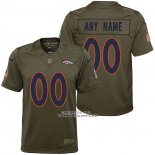 Camiseta NFL Limited Nino Denver Broncos Personalizada Salute To Service Verde