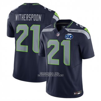Camiseta NFL Limited Seattle Seahawks Devon Witherspoon 50th Season Vapor F.U.S.E. Azul