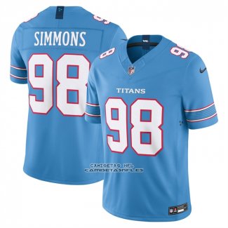 Camiseta NFL Limited Tennessee Titans Jeffery Simmons Vapor F.U.S.E. Azul