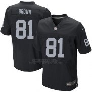 Camiseta Oakland Raiders Brown Negro Nike Elite NFL Hombre