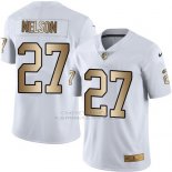 Camiseta Oakland Raiders Nelson Blanco Nike Gold Legend NFL Hombre