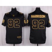 Camiseta Pittsburgh Steelers Harrison Negro Nike Elite Pro Line Gold NFL Hombre
