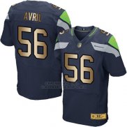 Camiseta Seattle Seahawks Avril Profundo Azul Nike Gold Elite NFL Hombre