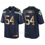 Camiseta Seattle Seahawks Wagner Profundo Azul Nike Gold Game NFL Hombre