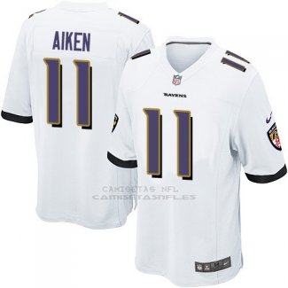 Camiseta Baltimore Ravens Aiken Blanco Nike Game NFL Hombre