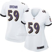 Camiseta Baltimore Ravens Brown Blanco Nike Game NFL Mujer