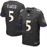 Camiseta Baltimore Ravens Flacco Negro Nike Elite NFL Hombre