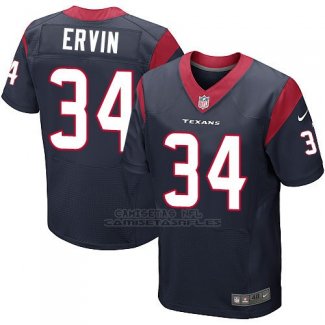 Camiseta Houston Texans Ervin Profundo Azul Nike Elite NFL Hombre