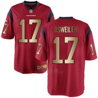 Camiseta Houston Texans Osweiler Rojo Nike Gold Game NFL Hombre