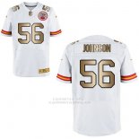 Camiseta Kansas City Chiefs Johnson Blanco Nike Gold Elite NFL Hombre