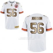 Camiseta Kansas City Chiefs Johnson Blanco Nike Gold Elite NFL Hombre