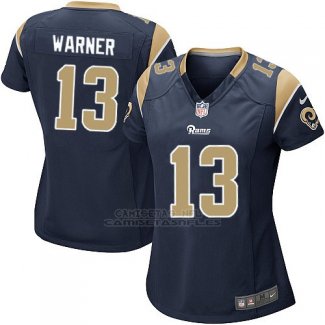 Camiseta Los Angeles Rams Warner Negro Nike Game NFL Mujer