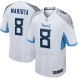 Camiseta NFL Game Hombre Tennessee Titans 8 Marcus Mariota 2018 Blanco