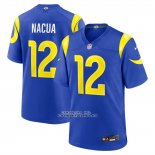 Camiseta NFL Game Los Angeles Rams Puka Nacua Jugador Azul Camiseta NFL Game Los Angeles Rams Puka Nacua Jugador Azul
