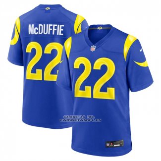 Camiseta NFL Game Los Angeles Rams Trent McDuffie Jugador Royal