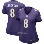 Camiseta NFL Game Mujer Baltimore Ravens Lamar Jackson Game Violeta