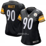 Camiseta NFL Game Mujer Pittsburgh Steelers TJ Watt Negro Camiseta NFL Game Mujer Pittsburgh Steelers TJ Watt Negro