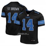 Camiseta NFL Game Nino Detroit Lions Amon Ra St Brown Negro