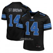 Camiseta NFL Game Nino Detroit Lions Amon Ra St Brown Negro