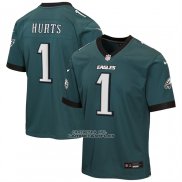 Camiseta NFL Game Nino Philadelphia Eagles Jalen Hurts Verde1