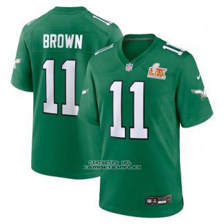 Camiseta NFL Game Philadelphia Eagles A.J. Brown Super Bowl LIX Segunda Verde