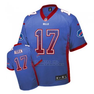 Camiseta NFL Hombre Elite Buffalo Bills 17 Josh Allen Azul Stitched Drift Fashion