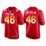 Camiseta NFL Hombre New England Patriots 46 James Develin Rojo AFC 2018 Pro Bowl