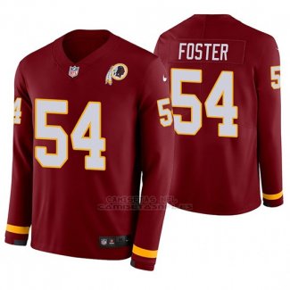 Camiseta NFL Hombre Washington Commanders Mason Foster Burgundy Therma Manga Larga