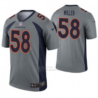 Camiseta NFL Legend Hombre Denver Broncos 58 Von Miller Inverted Gris