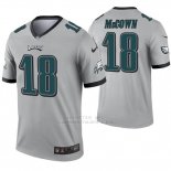 Camiseta NFL Legend Hombre Philadelphia Eagles 18 Josh Mccown Inverted Gris