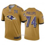Camiseta NFL Limited Baltimore Ravens Phillips Big Logo Number Amarillo