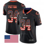 Camiseta NFL Limited Chicago Bears Payton Rush USA Flag Negro