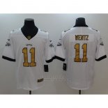 Camiseta NFL Limited Gold Hombre Philadelphia Eagles 11 Wentz Blanco