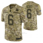 Camiseta NFL Limited Green Bay Packers 6 Jk Scott 2018 Salute To Service Camuflaje