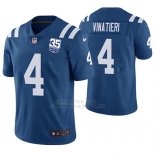 Camiseta NFL Limited Hombre Indianapolis Colts Adam Vinatieri Azul 35th Anniversary Vapor Untouchable