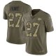 Camiseta NFL Limited Hombre Kansas City Chiefs 27 Kareem Hunt Limited Verde 2017 Salute To Service