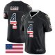 Camiseta NFL Limited Hombre Oakland Raiders 4 Derek Carr Negro Rush USA Flag