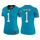 Camiseta NFL Limited Mujer Carolina Panthers 1 Cam Newton Azul