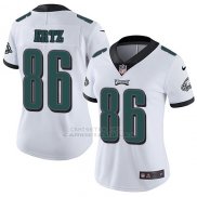 Camiseta NFL Limited Mujer Philadelphia Eagles 86 Zach Ertz Blanco Stitched Vapor Untouchable