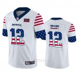 Camiseta NFL Limited New England Patriots Tom Brady Independence Day Blanco