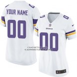 Camiseta NFL Mujer Minnesota Vikings Personalizada Blanco