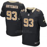 Camiseta New Orleans Saints Onyemata Negro 2016 Nike Elite NFL Hombre