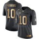 Camiseta New York Giants Manning Negro 2016 Nike Gold Anthracite Salute To Service NFL Hombre